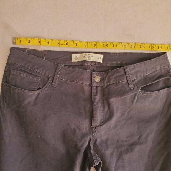 Abercrombie & Fitch size 12 Khaki Pants Navy Blue - Picture 3 of 8